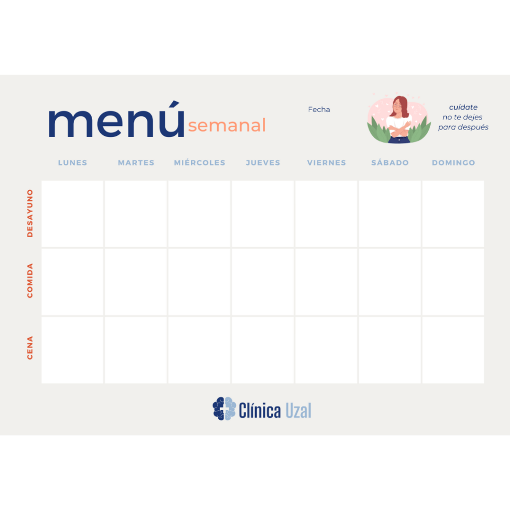 plantilla gratis menú semanal